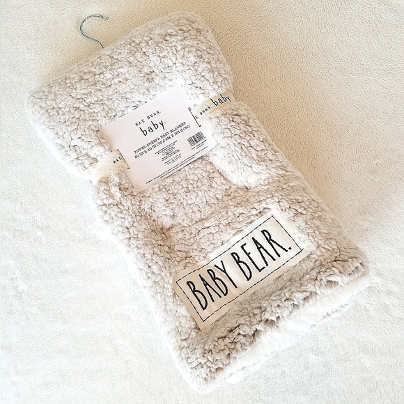 Rae Dunn Accessories Rae Dunn Baby Tipped Sherpa Blanket Baby Bear